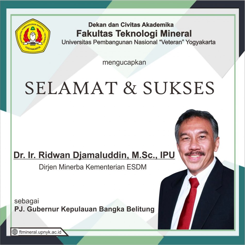 Selamat Dan Sukses Kepada Dr. Ir. Ridwan Djamaluddin, M.Sc., IPU ...