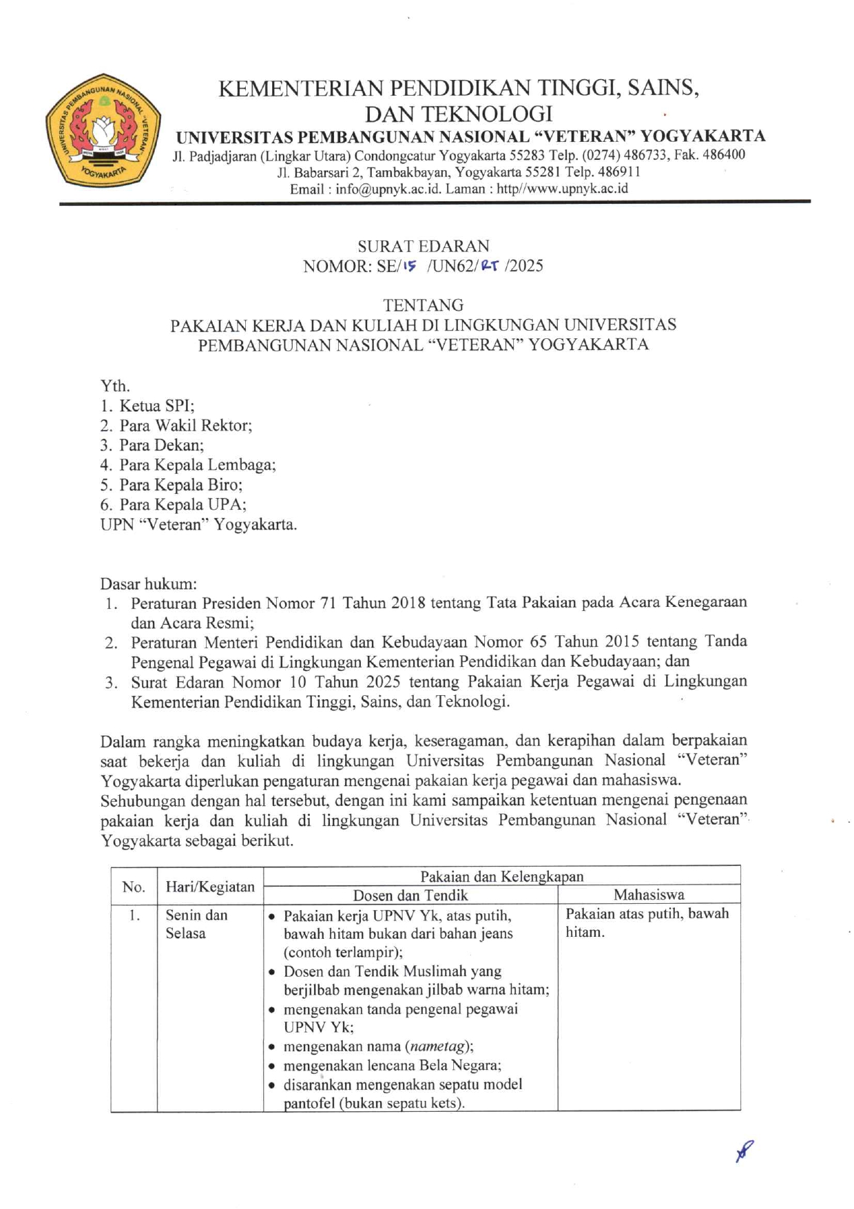 SE PAKAIAN KERJA DAN KULIAH