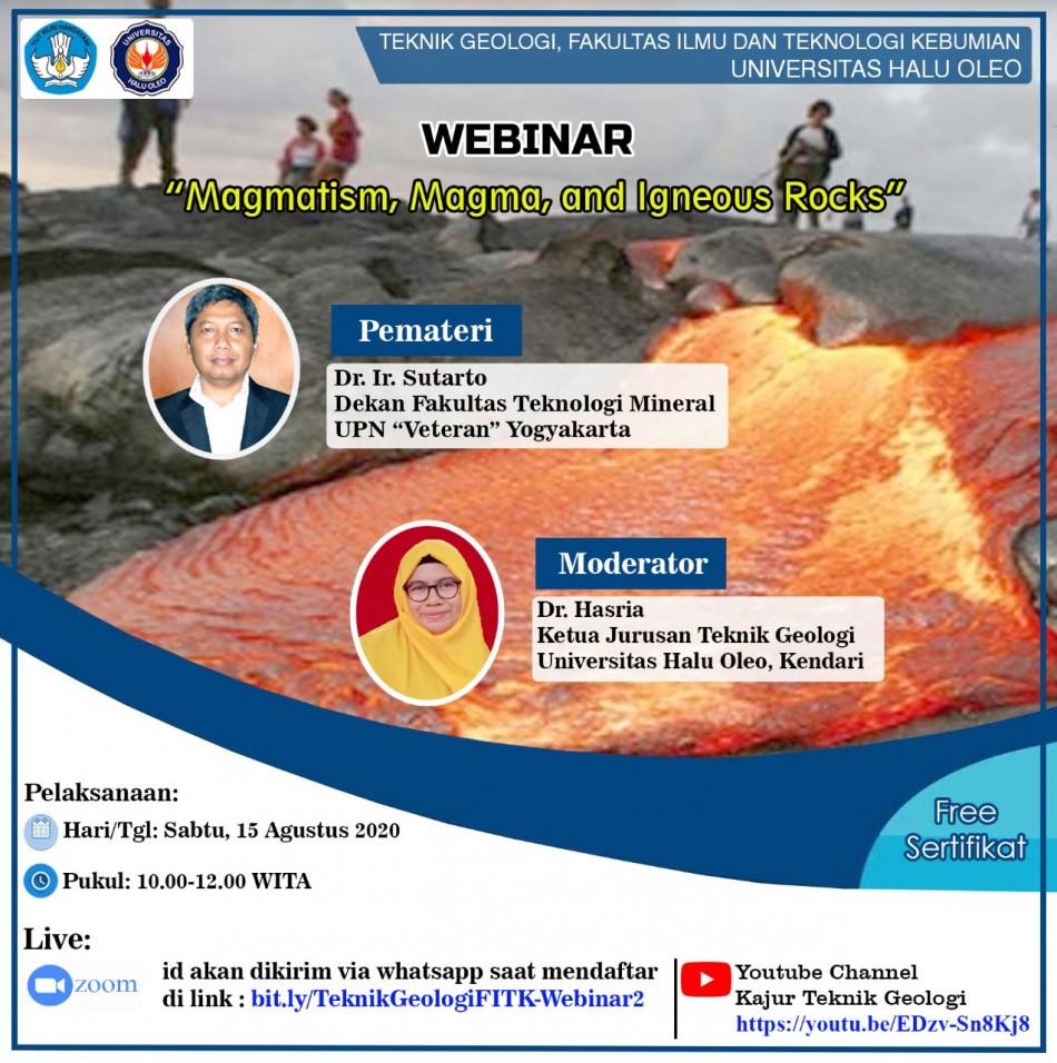 Dekan FTM Menjadi Narasumber Pada Webinar Magmatism, Magma, and Igneous Rock