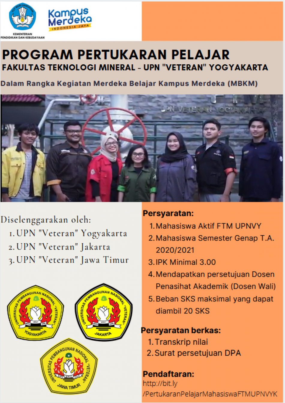 PROGRAM  PERTUKARAN PELAJAR FAKULTAS TEKNOLOGI  MINERAL - UPN 