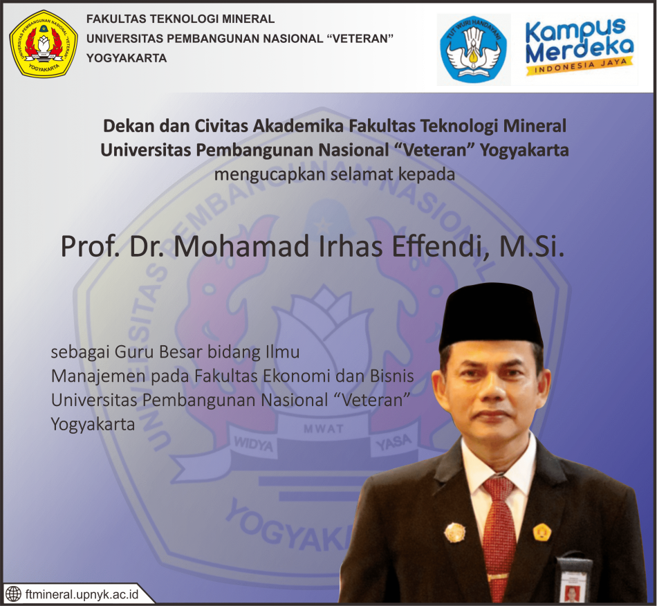 Prof Moh Irhas Effendi sebagai Guru Besar bidang Ilmu Manajemen