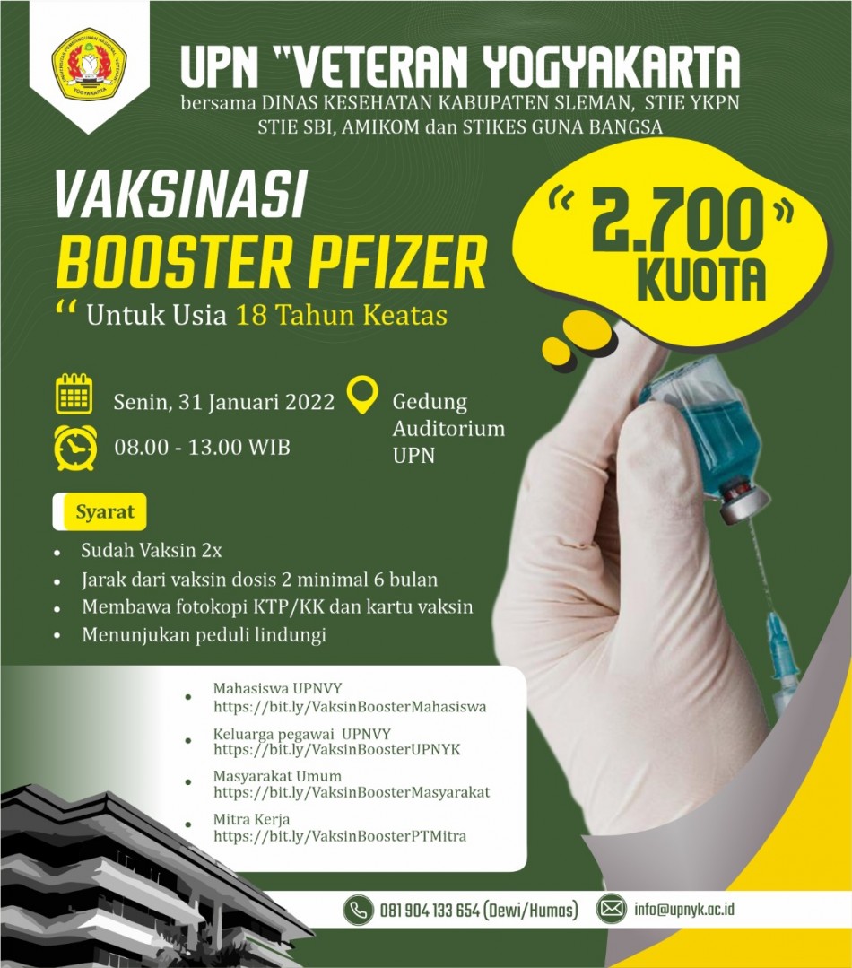 Vaksinasi Booster Pfizer Untuk Usia 18 Tahun Keatas