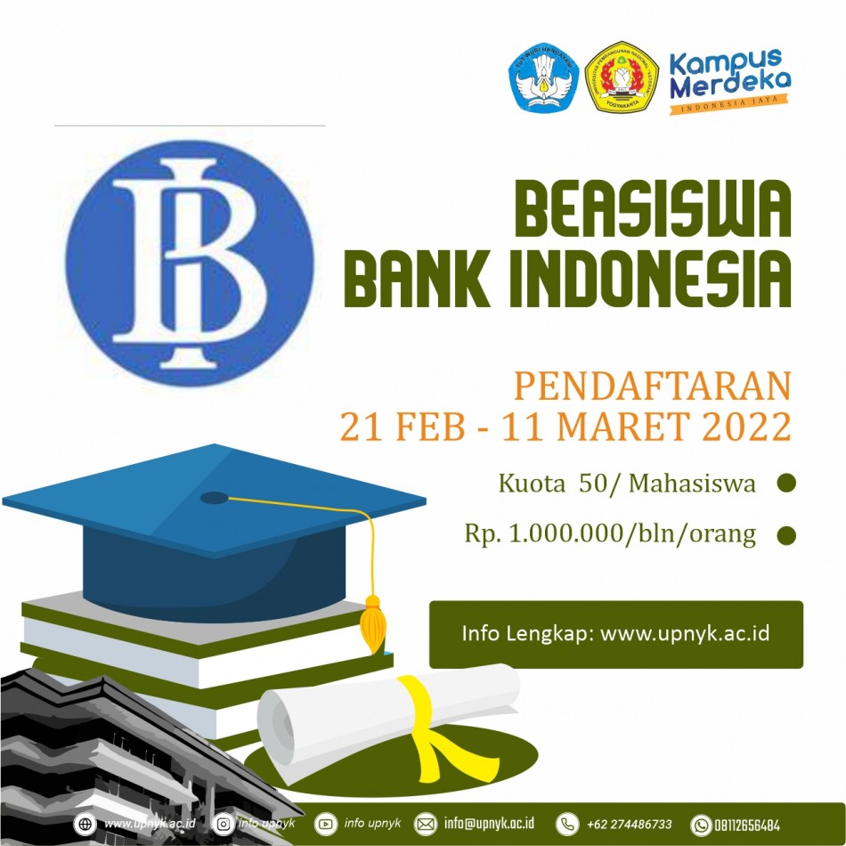Pengumuman Beasiswa Bank Indonesia Tahun 2022