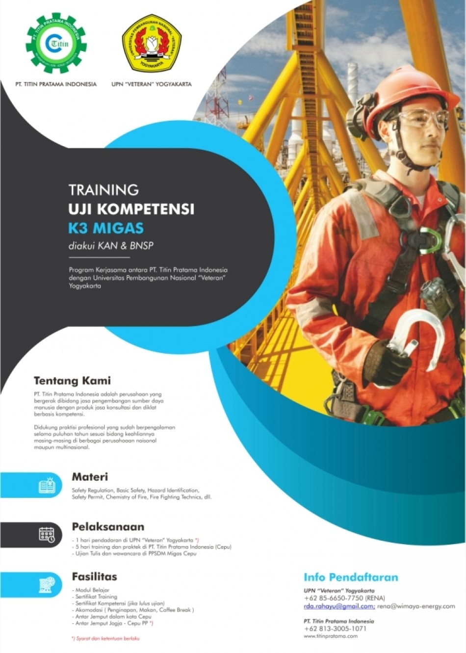 Training Uji Kompetensi K3 Migas (Program Kerjasama Antara PT Titin Pratama Indonesia Dengan UPNVY)